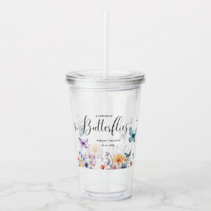 Verre En Acrylique Table de fête de mariage papillons pour toute une