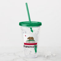 Tasse acrylique de culbuteur de drapeau d'état de