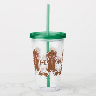 Verre En Acrylique Tasse de boisson au pain d'épice de fêtes