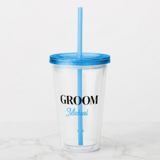 Verre En Acrylique Tasse personnalisée avec nom du marié en monogramm