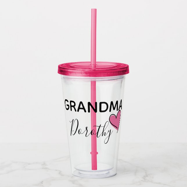 Verre En Acrylique Tasse personnalisée de grand-maman (Devant)