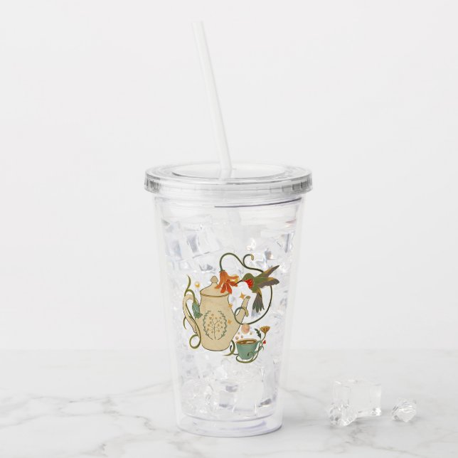 Verre En Acrylique Tea Party Vintage de lin (Devant glace)