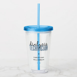 Verre En Acrylique Technicien de dialyse personnalisé Cadeaux techn