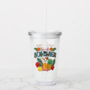 Verre En Acrylique Temps d'été doux Fruits tropicaux et fleurs