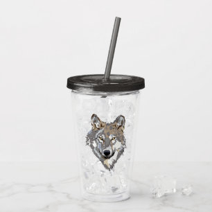 Verre En Acrylique Tête d'animal sauvage de Wolf