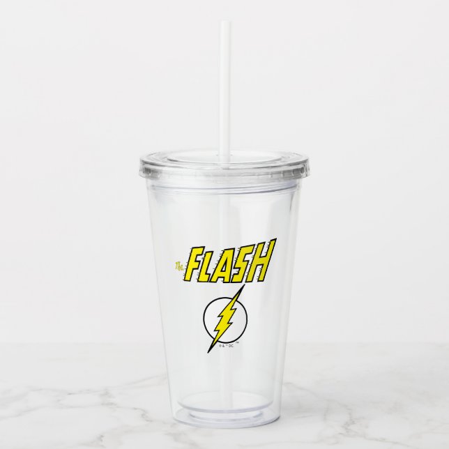 Verre En Acrylique The Flash Name & Lightning Bolt Logo (Devant)