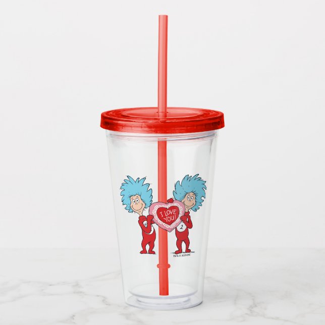Verre En Acrylique Thing One Thing Two Je T'Aime (Devant)