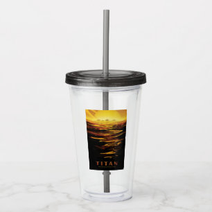 Verre En Acrylique Titan la plus grande lune de la planète Saturne