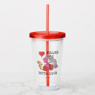 Verre En Acrylique Tom & Jerry Inflate Valentine Heart Ballons