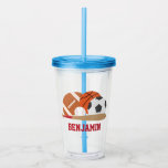Verre En Acrylique Tous les sports Star<br><div class="desc">Conception personnalisée pour vos petits athlètes et amateurs de sport.</div>