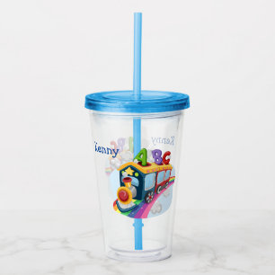 Verre En Acrylique Train ABC personnalisé pour enfants