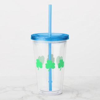 Verre En Acrylique Trinité des trois trèfles verts