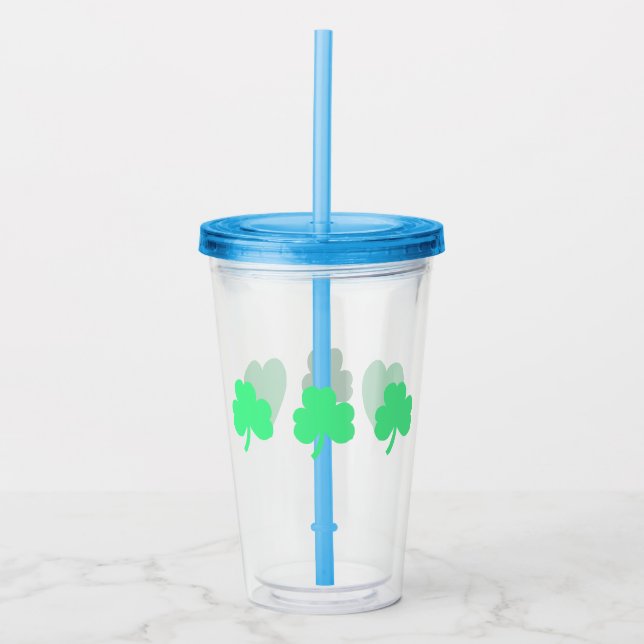 Verre En Acrylique Trinité des trois trèfles verts (Devant)
