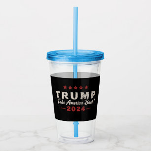 Verre En Acrylique Trump 2024 Reprenez l'Amérique Président 47 États-
