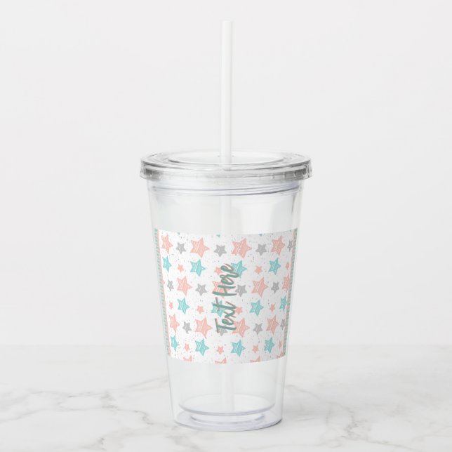 Verre En Acrylique Tumbler à texte personnalisé | Tumbler en acryliqu (Devant)