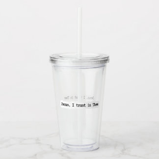 Verre En Acrylique Tumbler Clair Minimaliste Jésus Je Me Fie En Toi