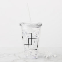 Tumbler en acrylique carrés géométriques minimalis