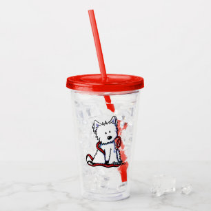 Verre En Acrylique Tumbler en acrylique KiniArt Westie avec laisse