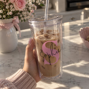 Verre En Acrylique Tumbler en Acrylique Personnalisé avec Monogramme