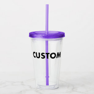 Verre En Acrylique Tumbler en acrylique personnalisé VIOLET avec couv