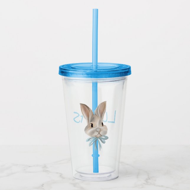 Verre En Acrylique Tumbler personnalisé du lapin de Pâques  (Devant)