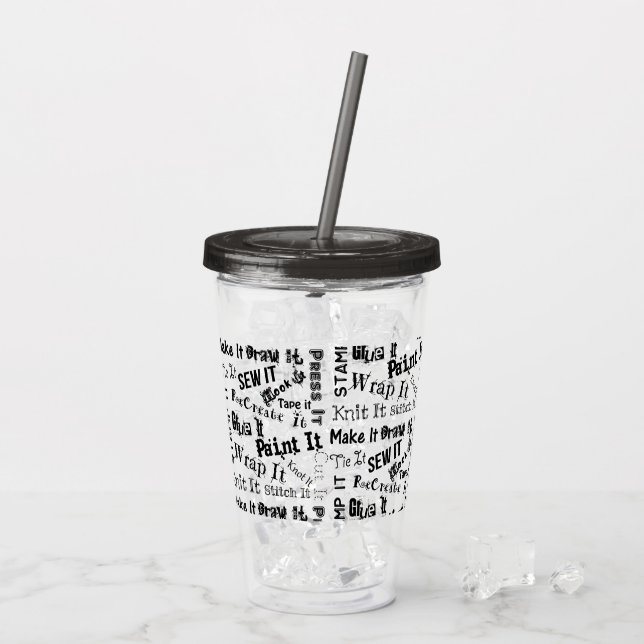 Verre En Acrylique Typographie de fabrication (Dos glace)