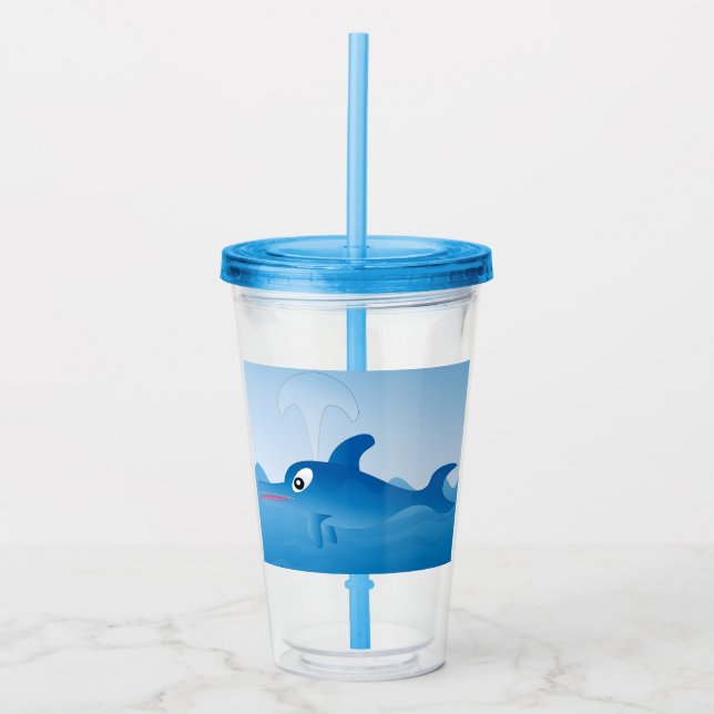 Verre En Acrylique Un dauphin bleu (Devant)