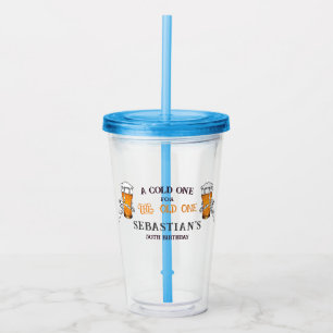 Verre En Acrylique Un Froid Pour L'Anniversaire De La Bière Du Squele