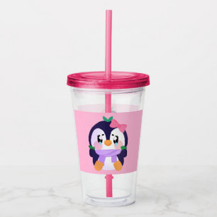 Verre En Acrylique Unique Broke Cute Penguin