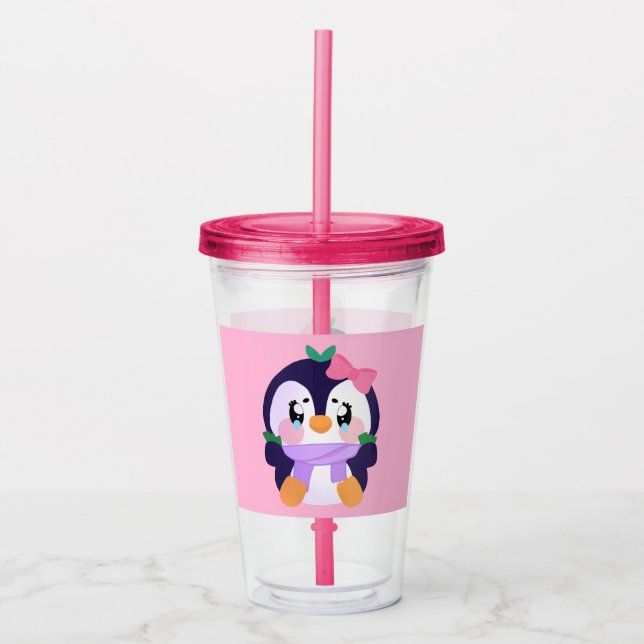 Verre En Acrylique Unique Broke Cute Penguin (Devant)