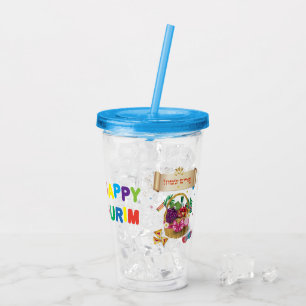 Verre En Acrylique Vacances heureuses de panier de cadeaux de partie