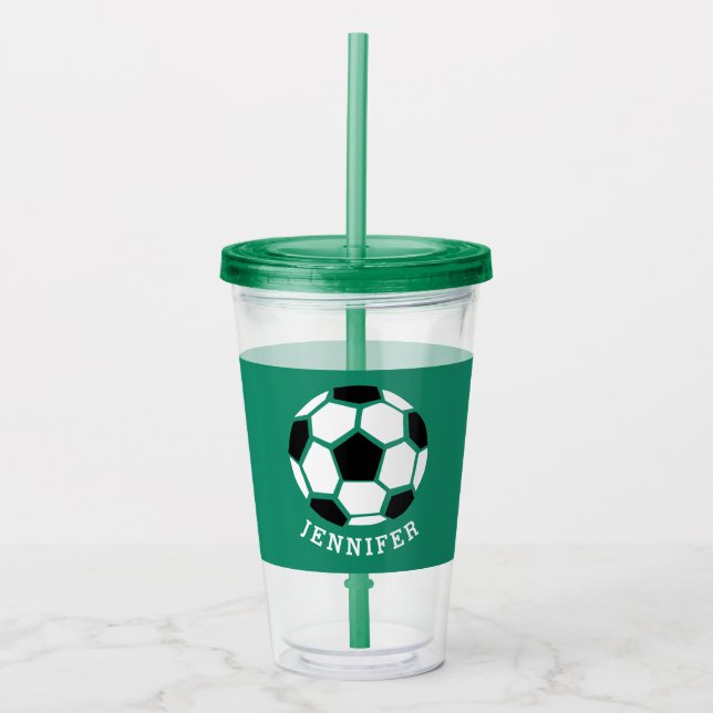 Verre En Acrylique Vert personnalisé sportif du football de sports (Devant)