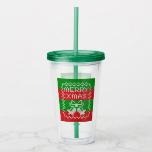 Verre En Acrylique Vilain pull motif sonnettes Joyeux fils Xmas