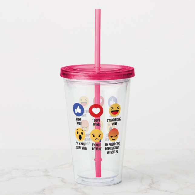 Verre En Acrylique Vin Emojis (Devant)