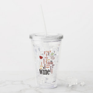 Verre En Acrylique Vin Mot Cloud Design Tumblings acryliques