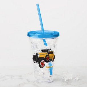 Verre En Acrylique Voiture jaune classique 1931