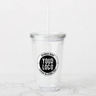 Verre En Acrylique Votre logo ou votre conception d'entreprise Text