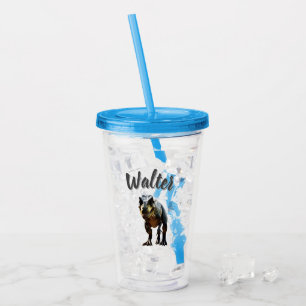 Verre En Acrylique Walter nom avec T Rex dinosaure,