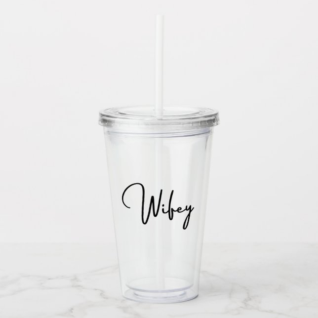 Verre En Acrylique Wifey Tumbler 16oz, transparent (Devant)