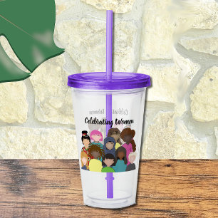Verre En Acrylique Women History Mois Événement Acrylique Tumbler