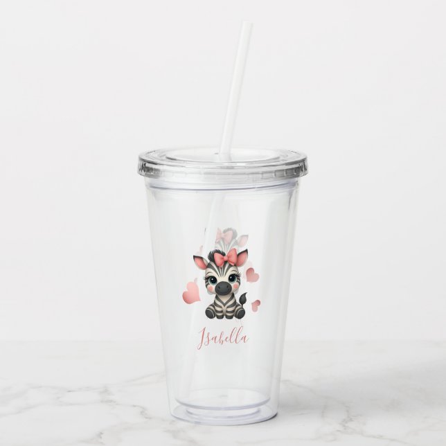 Verre En Acrylique Zèbre adorable  (Dos)