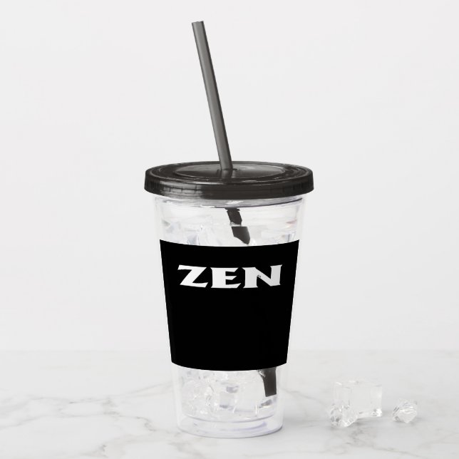 Verre En Acrylique Zen blanc noir foncé acrylique tumbler (Devant glace)