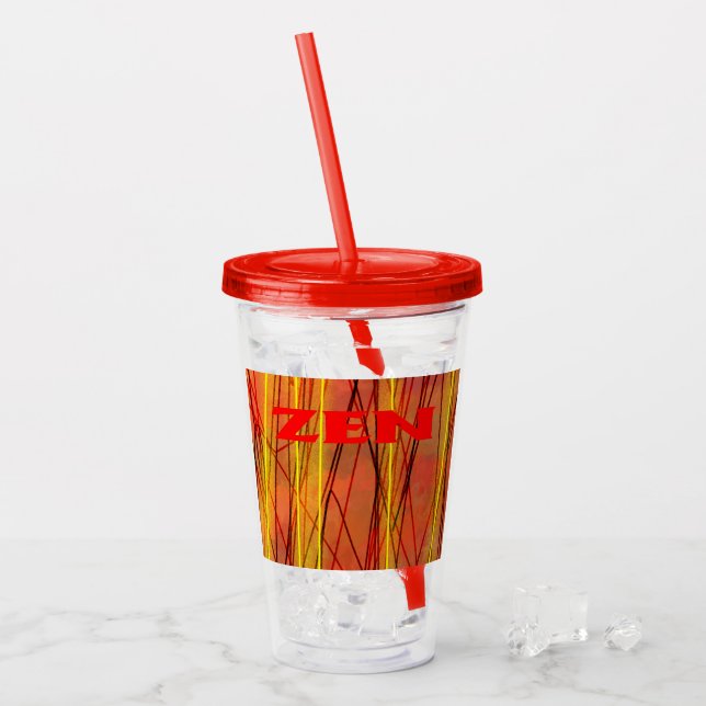 Verre En Acrylique Zen rouge fil rouge acrylique tumbler (Devant glace)