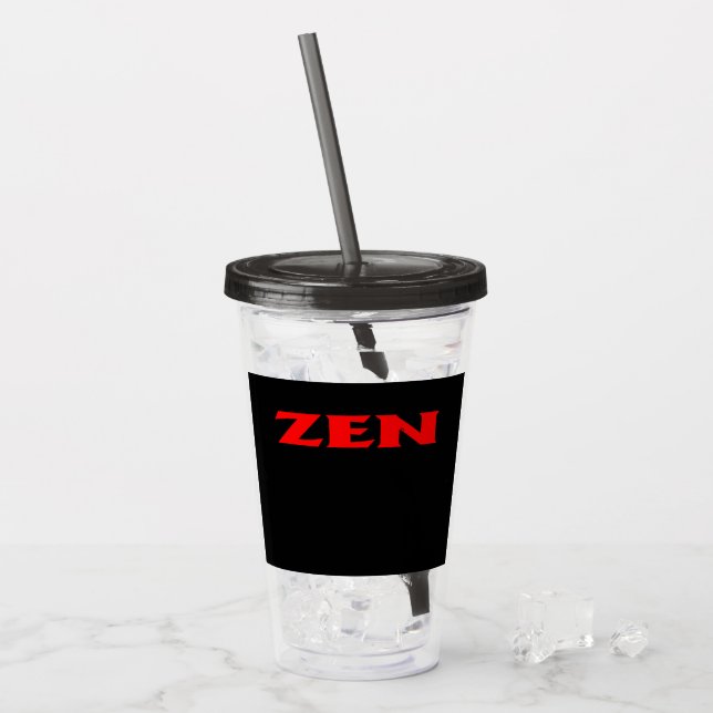 Verre En Acrylique Zen rouge noir foncé acrylique tumbler (Devant glace)