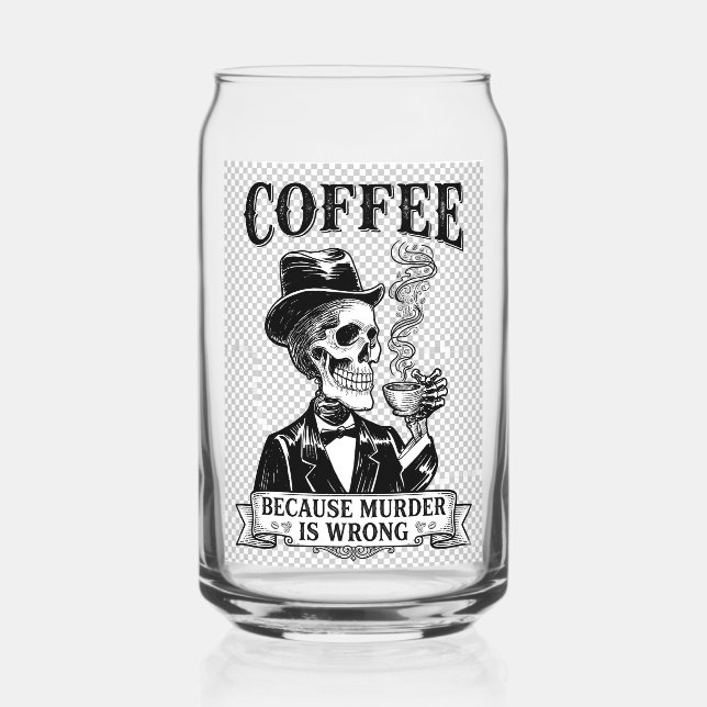 Verre en forme de canette 'Café parce que le meurt (Recto)