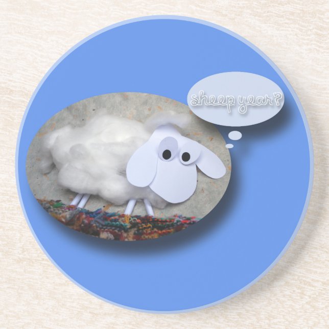 Verre En Grès Année du mouton ? Année chinoise Zodiac Dessous de (Devant)