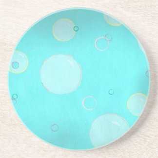 Verre En Grès Bleu d'Aqua avec cercles et bulles, dessous de ver