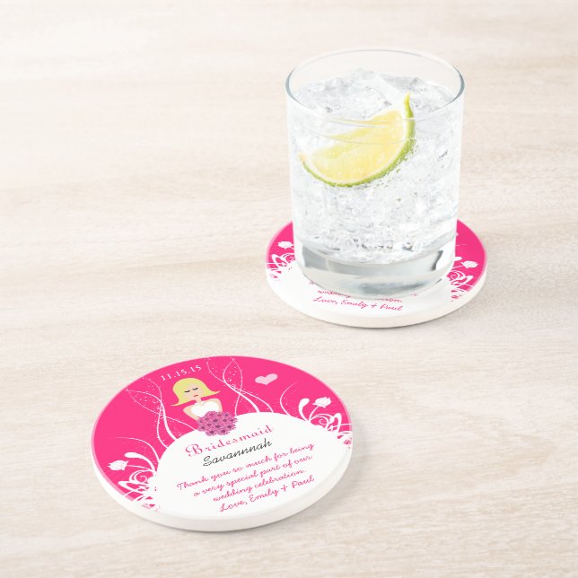 Verre En Grès Blonde côté partie Bridesmaid Mariage Dessous de v (Côté)