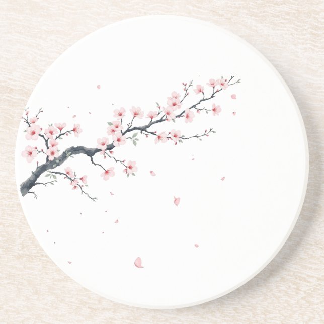 Verre En Grès Branche de fleurs de cerisier Sakura sur dessous d (Devant)