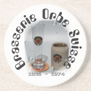 Verre En Grès Brasserie Orbe Suisse dessous de bière